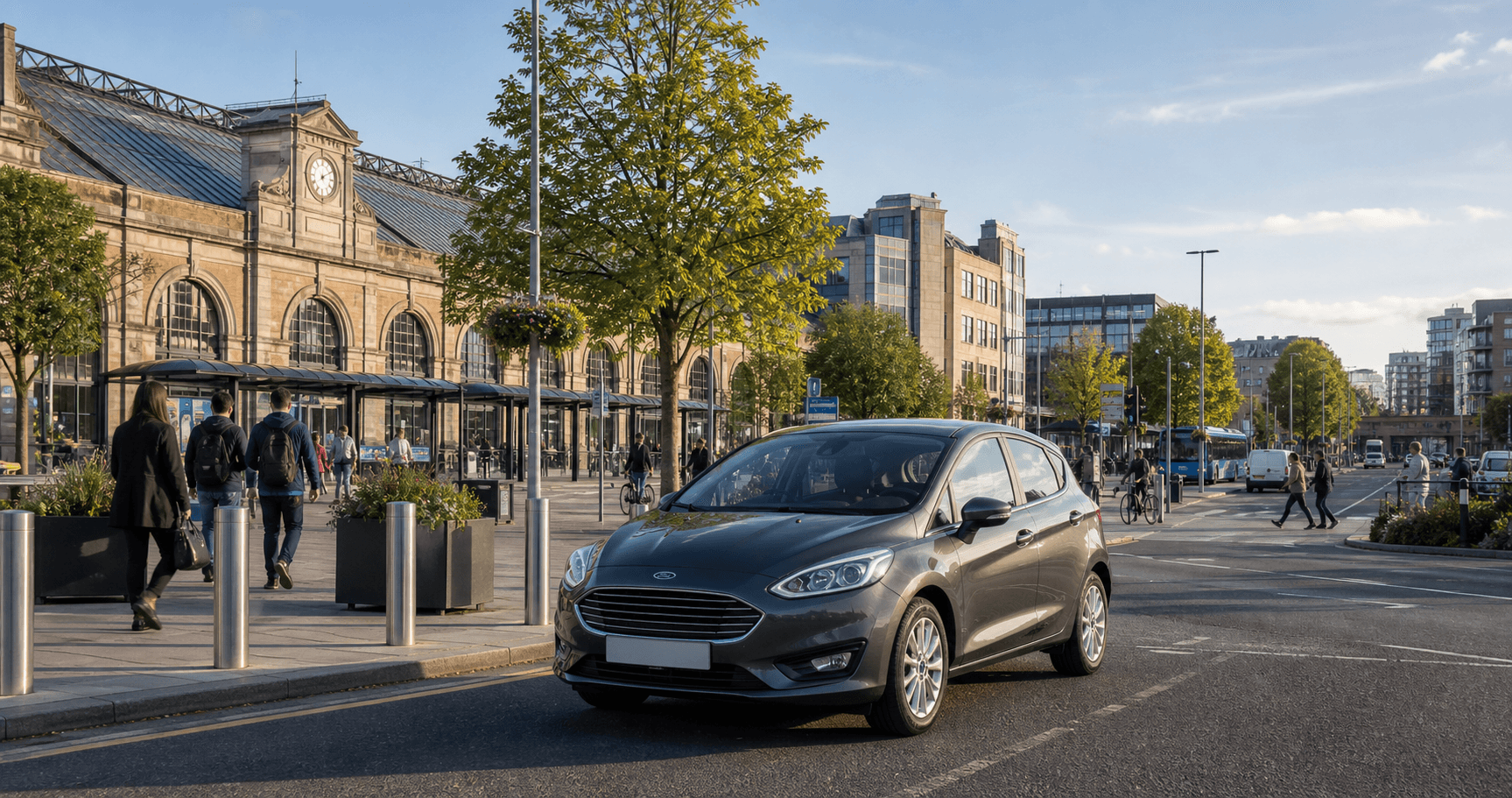 Compact hire car ready for practical travel around Radstock